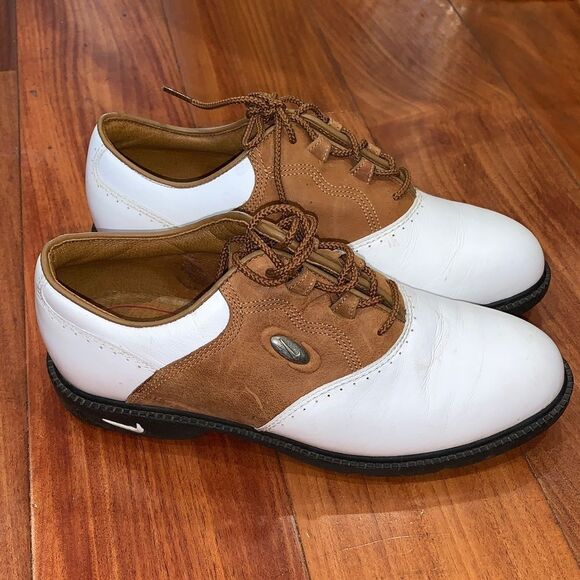 Nike Shoes - Women’s Nike White and Brown leather Golf Shoes size 7